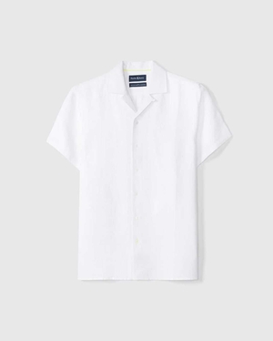 Chemises Psycho Bunny Windcrest Linen Short Sleeve Shirt Blanche Homme | SIZ-80159274